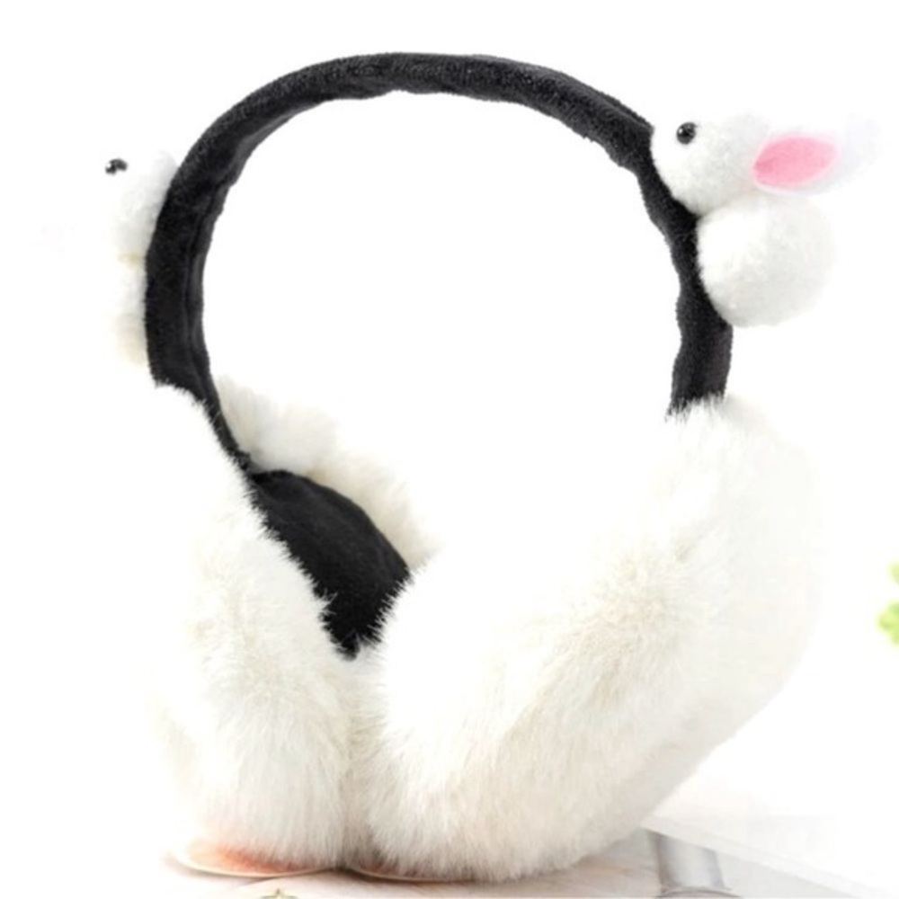 Y2K Easter Russiancore Pastel Goth Alice Bunny Rabbit White Fuzzy Earmuffs